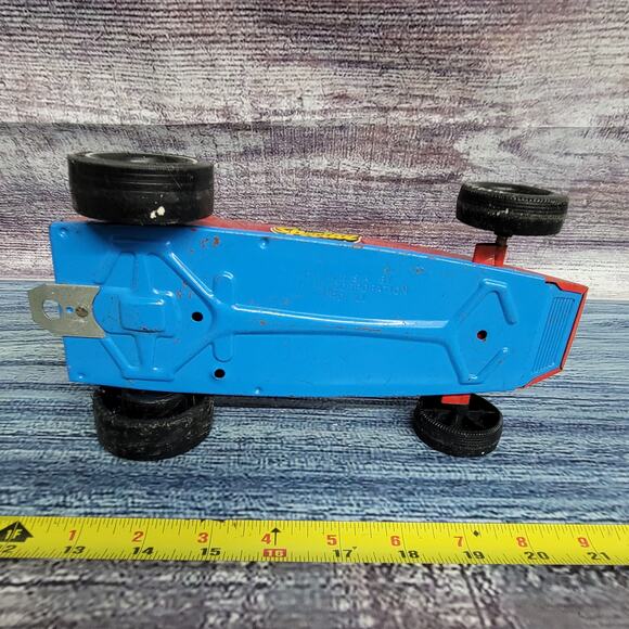 Vintage Nylint Grand Prix Special pressed steel Coupe race car red, white, blue - Picture 12 of 14